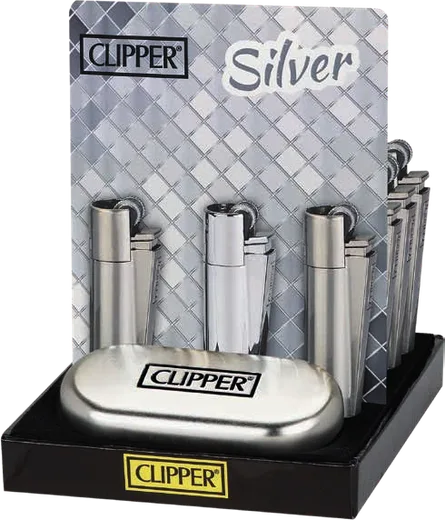 Дисплей CLIPPER Metal Silver на 12 металлических зажигалок
